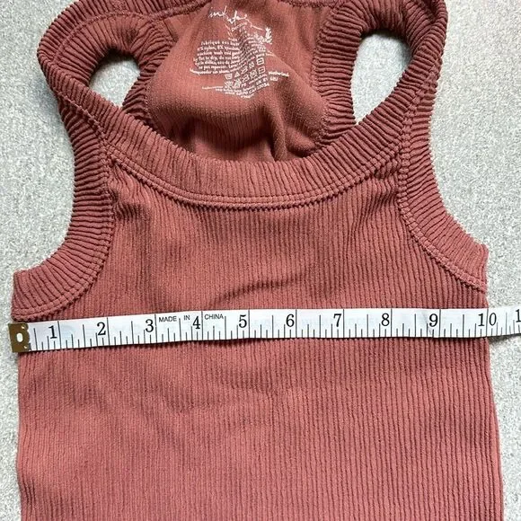 Free People Rust Ribbed Racerback Tank Top - Picture 6 of 14